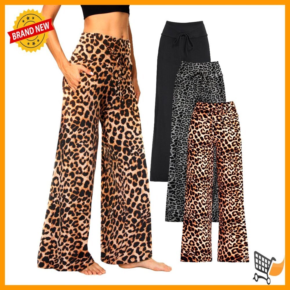 Wide Leg Palazzo Pants with Pockets, High Waist, Ultra Soft, Yoga Lounge Wear